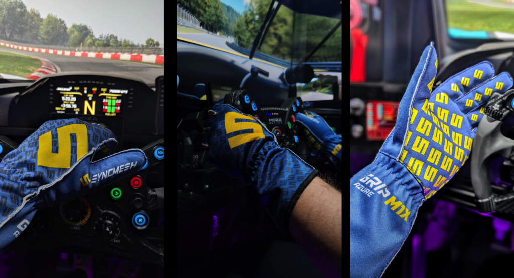 sock aracer youtube channel sim racing gloves syncmesh