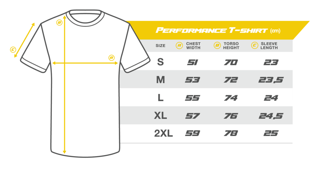 Syncmesh Tshirt Size Chart