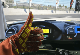 Syncmesh gloves in action during sim racing