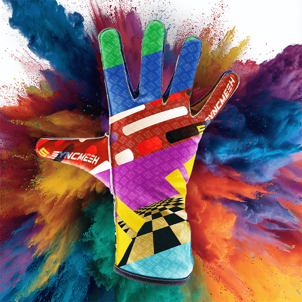 Custom racing gloves with team branding